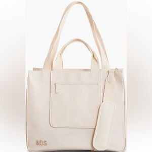 NWT BEIS the East/West Water Repellent Beige Tote Bag Structured and Versatile